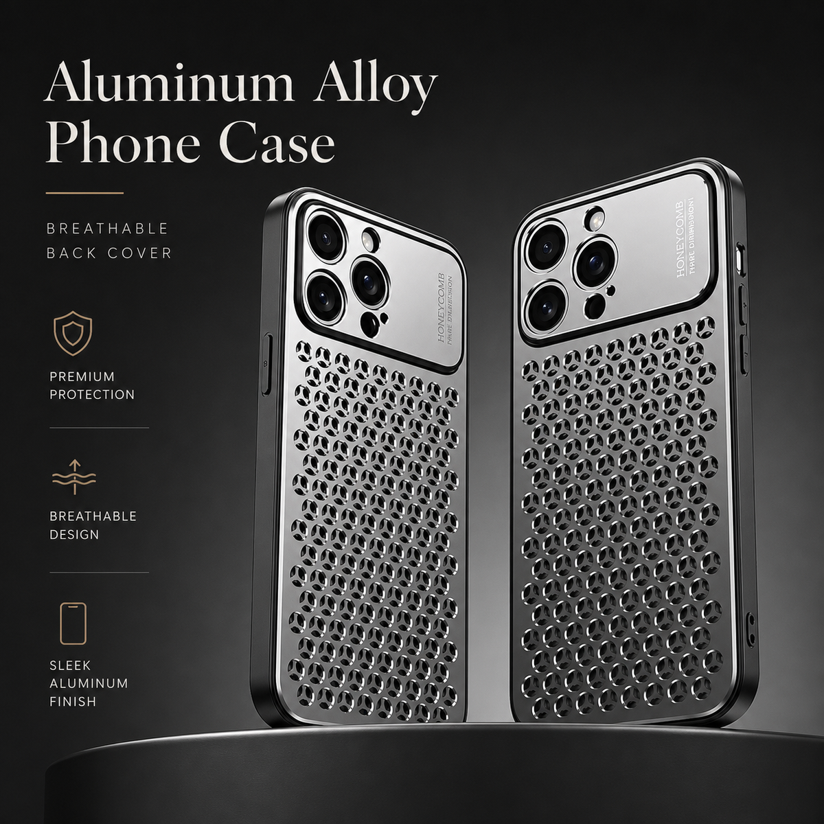 Premium iPhone Case Aluminum Alloy Protective Cover Breathable Metal Frame Shockproof Anti Fingerprint Scratch Resistant Slim Lightweight Design