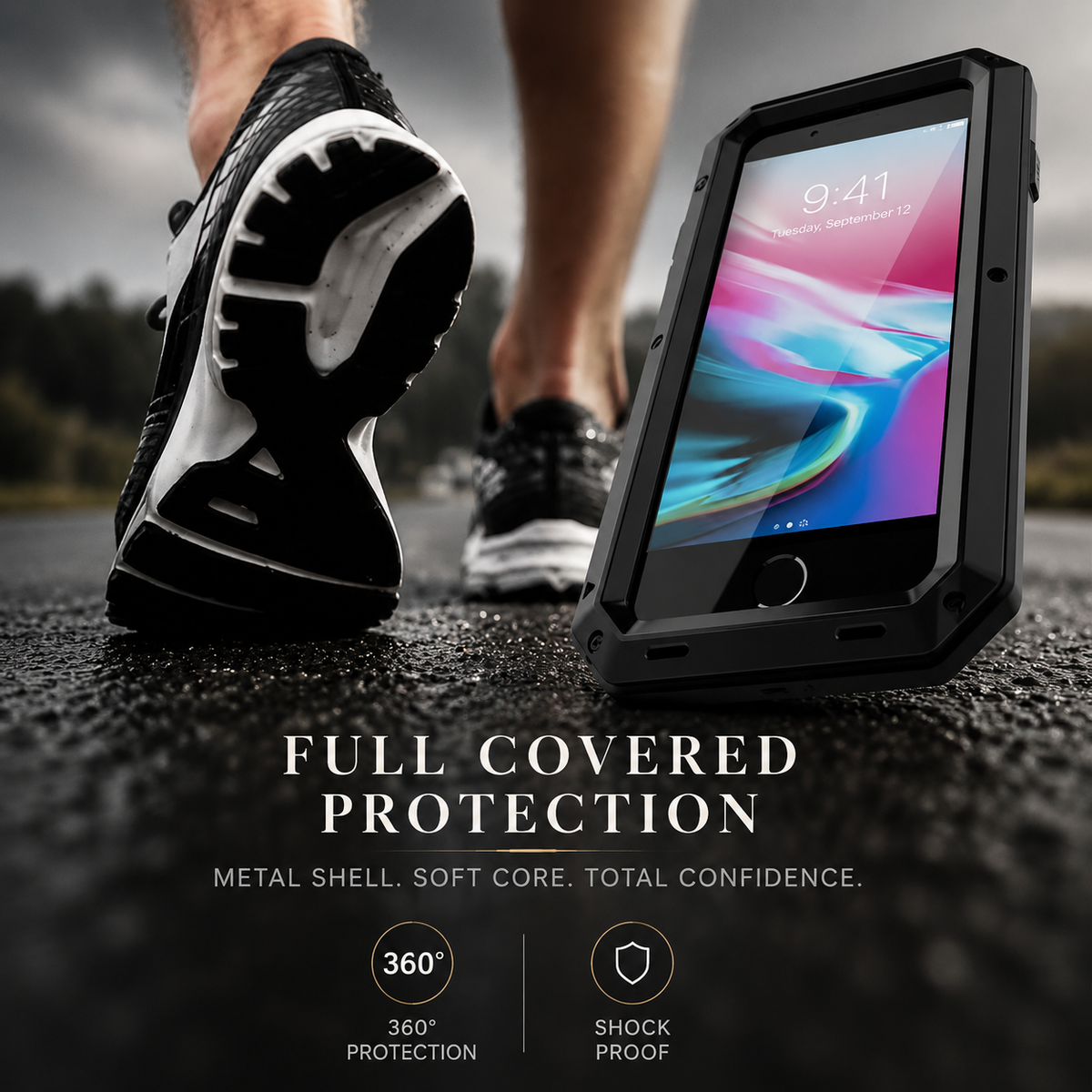 Premium iPhone Case Aluminum Metal Armor Bumper Shockproof Protective Cover Anti Fingerprint Non Slip Camera Protection Full Coverage Rugged Design