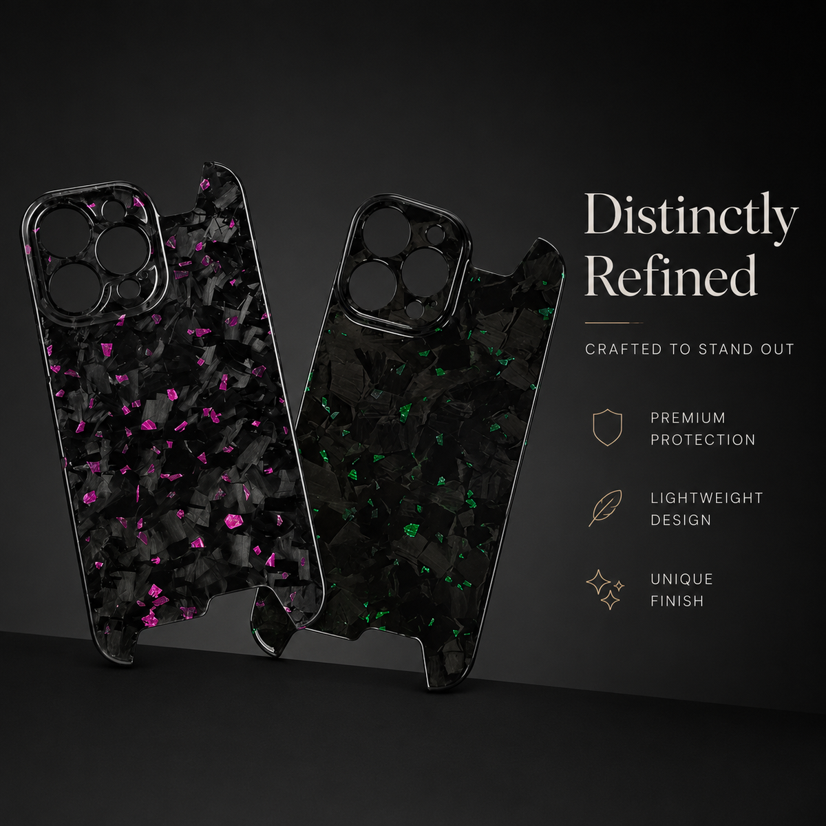 Premium iPhone Case Aramid Carbon Fiber MagSafe Compatible Ultra Thin Glossy Forged Cover Shockproof Lightweight Half Wrapped Slim Design