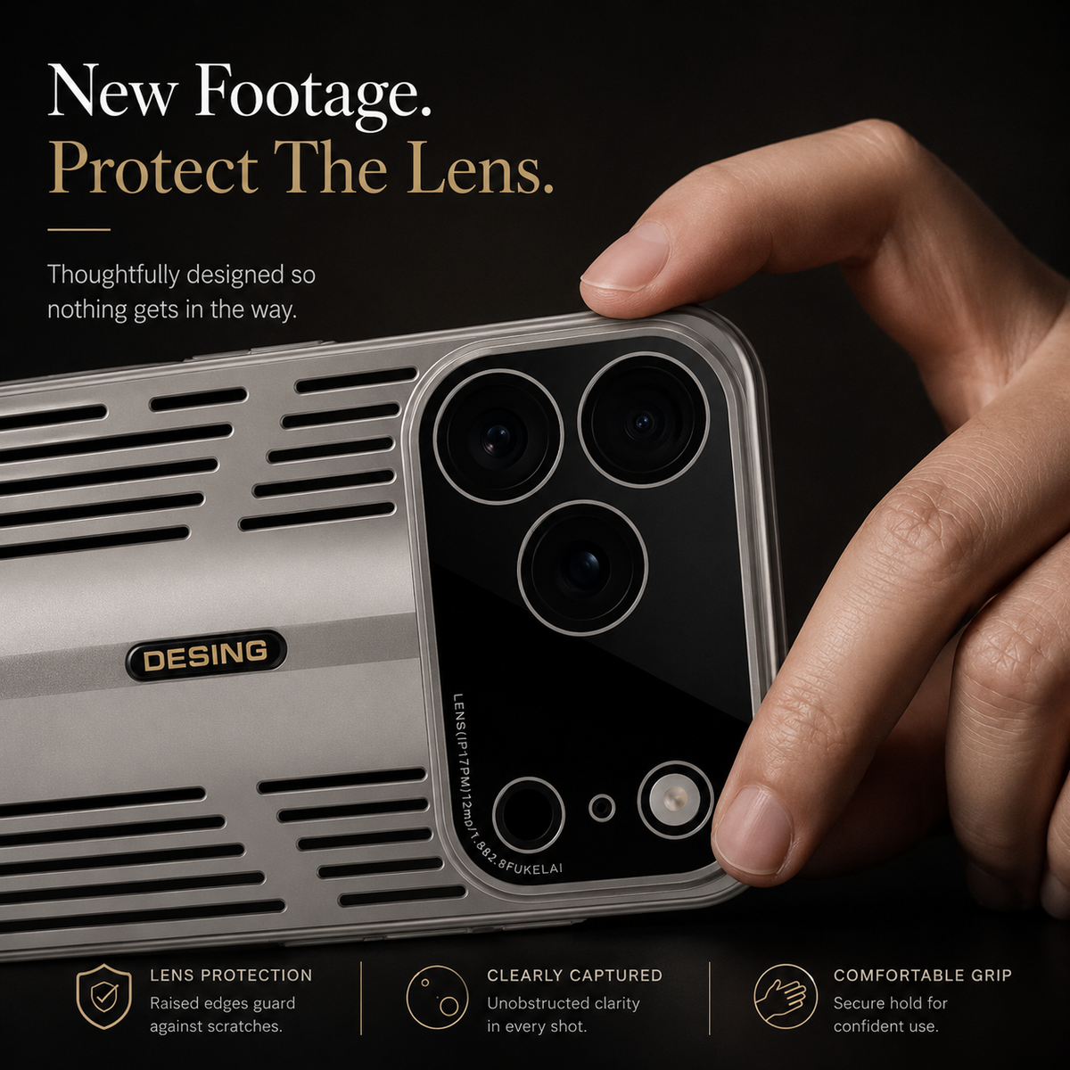 Premium iPhone Case Blade Style Cooling Heat Dissipation Shockproof PC TPU Protective Cover Slim Armor Plating Full Coverage Anti Scratch Design