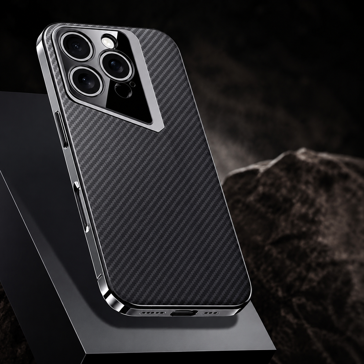 Premium iPhone Case Carbon Fiber Electroplated Protective Cover MagSafe Compatible Magnetic Shockproof Non Slip Anti Fingerprint Full Coverage Design