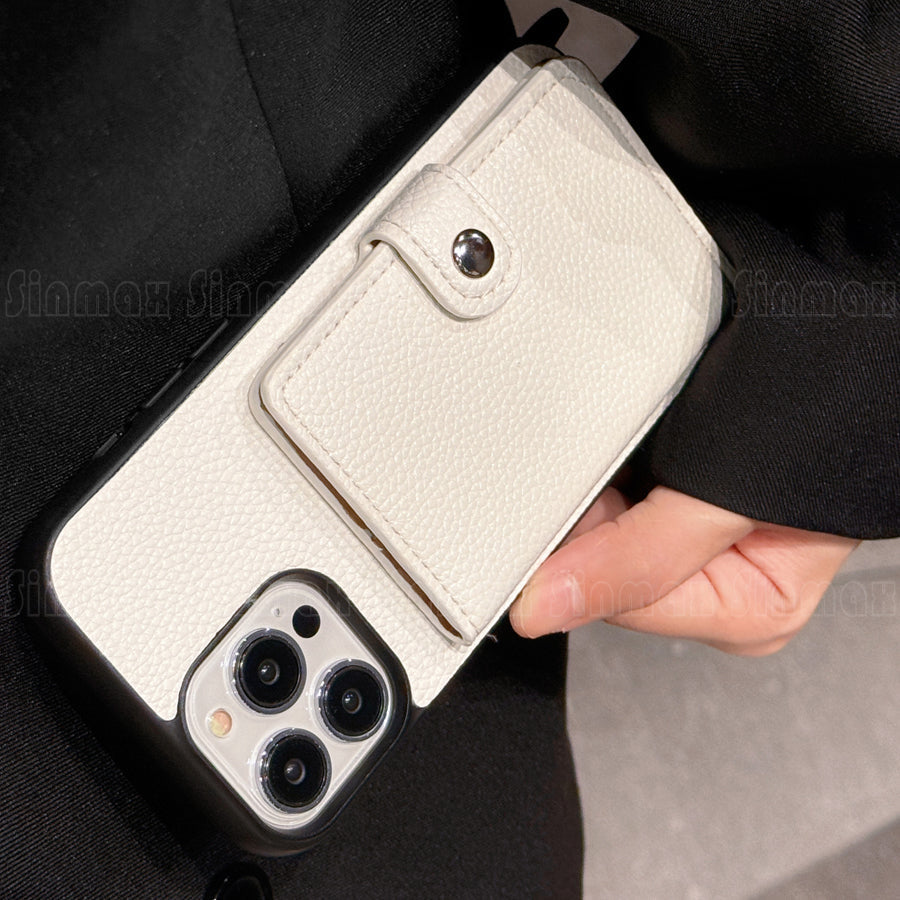 Premium iPhone Case Crossbody Wallet Cover PU Leather RFID Card Holder Coin Pocket Magnetic Closure Shoulder Strap Shockproof Full Protection Slim Design