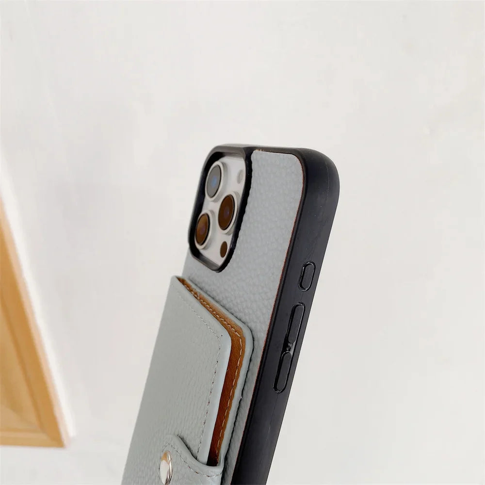 Premium iPhone Case Crossbody Wallet Cover PU Leather RFID Card Holder Coin Pocket Magnetic Closure Shoulder Strap Shockproof Full Protection Slim Design