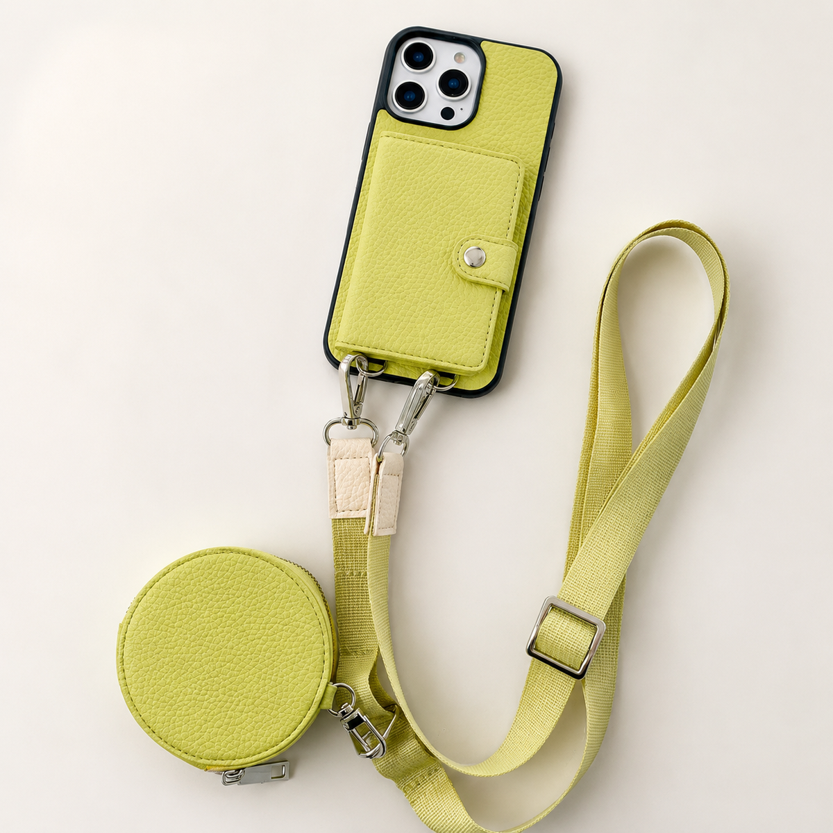Premium iPhone Case Crossbody Wallet PU Leather RFID Card Holder Coin Pocket Shoulder Strap Magnetic Closure Shockproof Slim Protective Design
