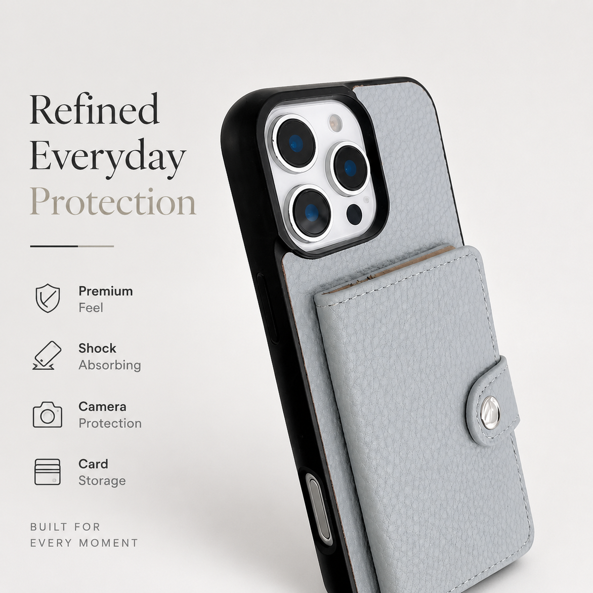 Premium iPhone Case Crossbody Wallet PU Leather RFID Card Holder Coin Pocket Shoulder Strap Magnetic Closure Shockproof Slim Protective Design