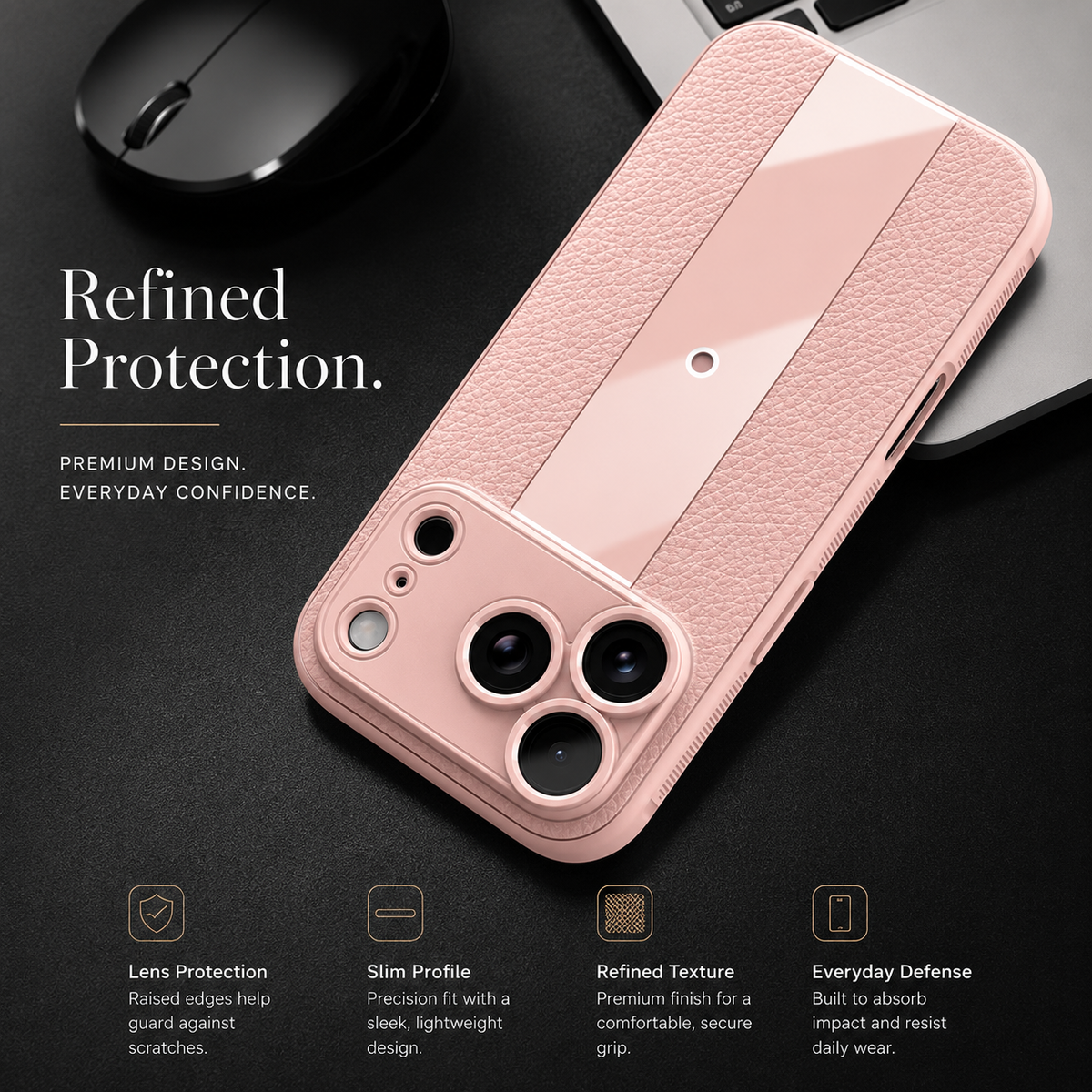 Premium iPhone Case Frosted PU Leather MagSafe Cover Shockproof Non Slip Anti Scratch Full Coverage Case