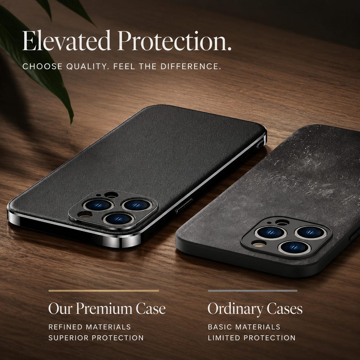 Premium iPhone Case Genuine Cowhide Leather Protective Cover MagSafe Compatible Camera Lens Protection Shockproof Plating Frame Slim Full Coverage