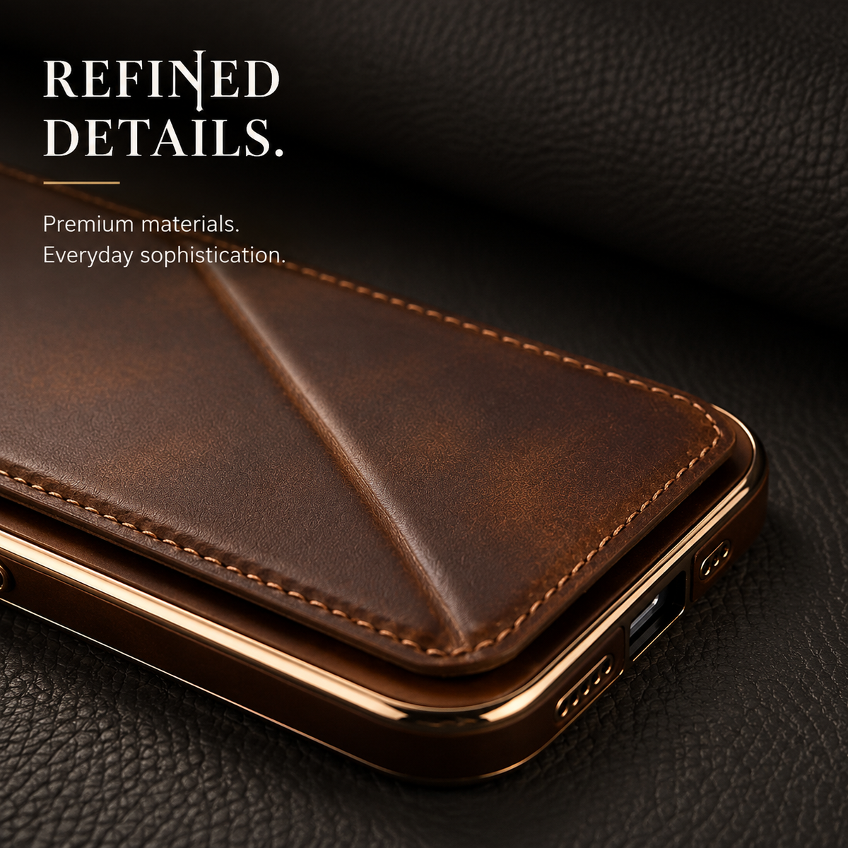 Premium iPhone Case Genuine Cowhide Leather Wallet Cover MagSafe Compatible Magnetic Card Holder Shockproof Camera Protection Slim Full Coverage