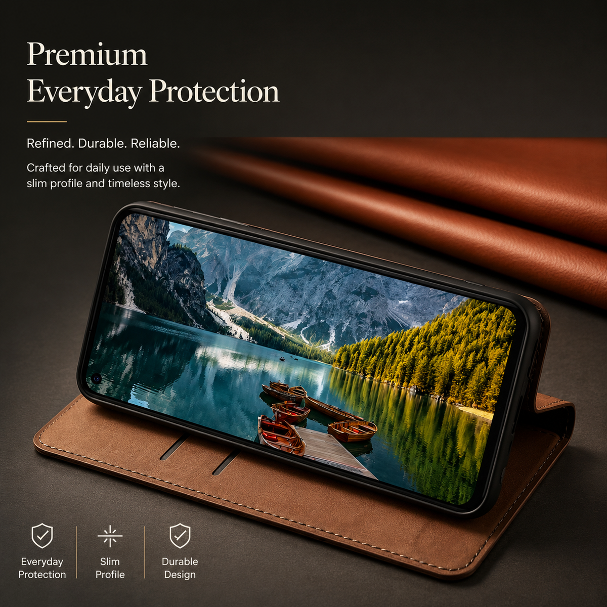 Premium iPhone Case Genuine Leather Wallet Flip Cover Card Holder Crocodile Texture Shockproof Protective Cover Anti Scratch Slim Full Protection