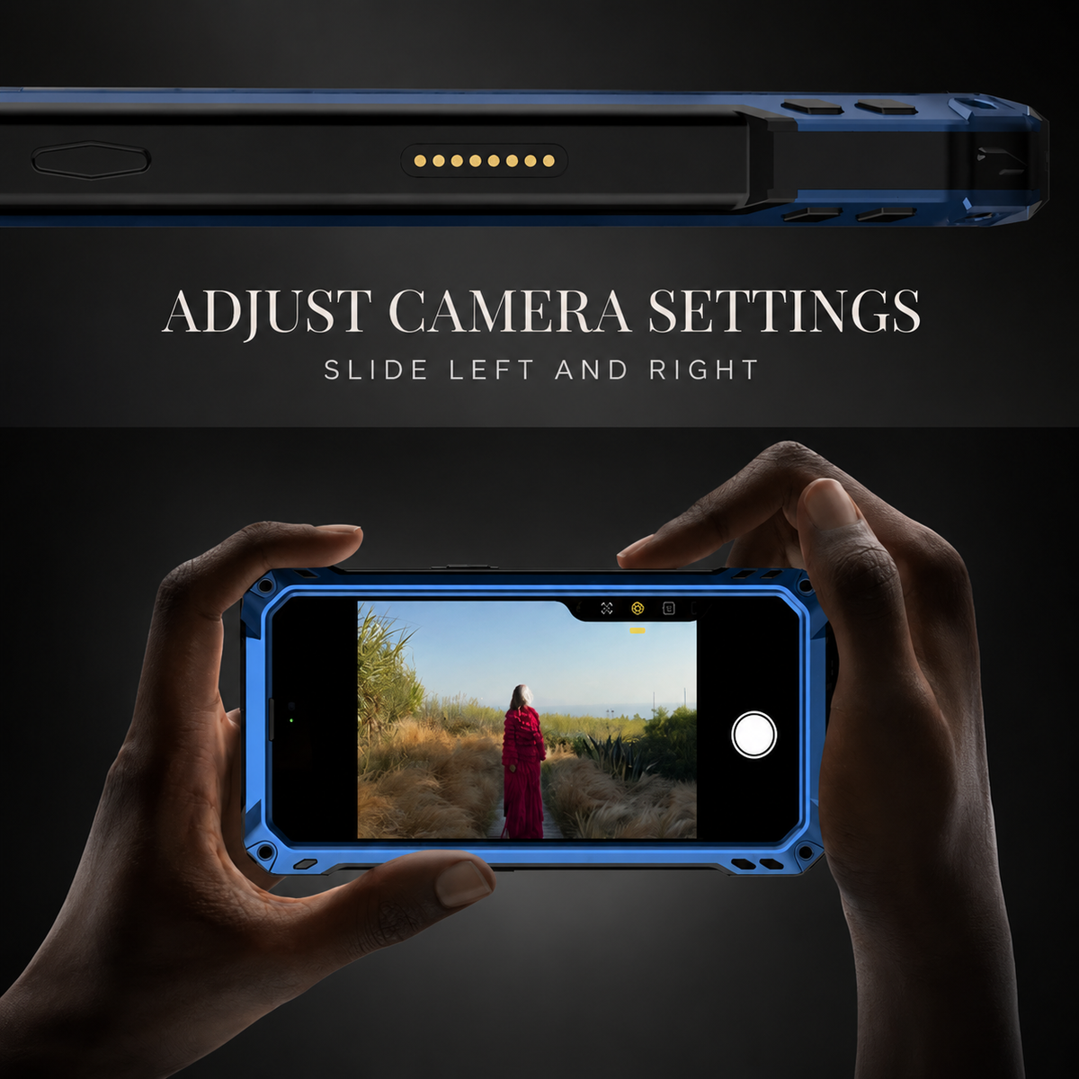 Premium iPhone Case Heavy Duty Metal MagSafe Cover Camera Guard Kickstand 9H Screen Protector Shockproof Aluminum Bumper Full Coverage Protective Design