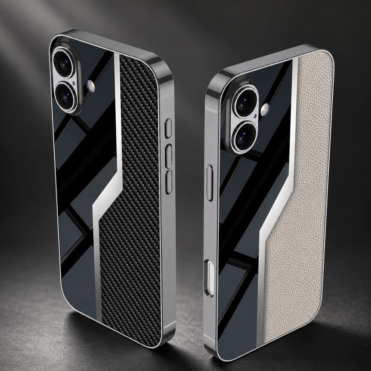 Premium iPhone Case Leather Plating Cover Soft TPU Edge Camera Lens Protection Shockproof Anti Scratch Ultra Thin Full Coverage Protective Design