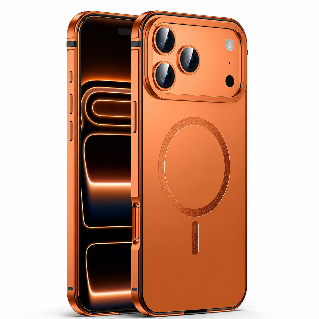 Premium iPhone Case MagSafe Compatible Aluminum Alloy Matte Hard Back Cover Shockproof Magnetic Glass Camera Protection Anti Fingerprint Slim Lightweight Protective Case