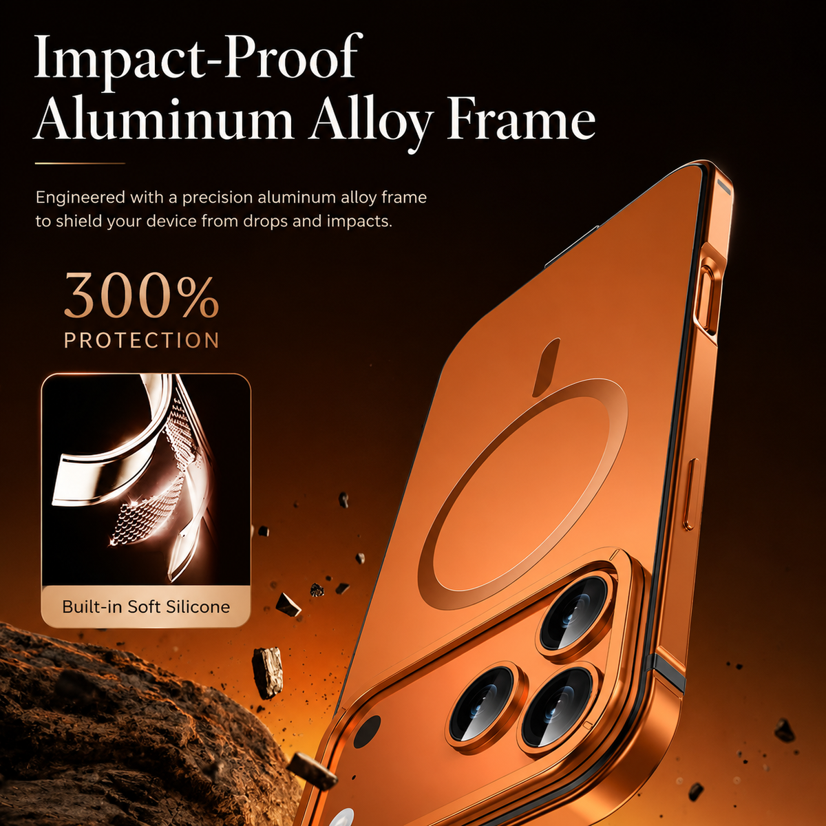 Premium iPhone Case MagSafe Compatible Aluminum Alloy Matte Hard Back Cover Shockproof Magnetic Glass Camera Protection Anti Fingerprint Slim Lightweight Protective Case