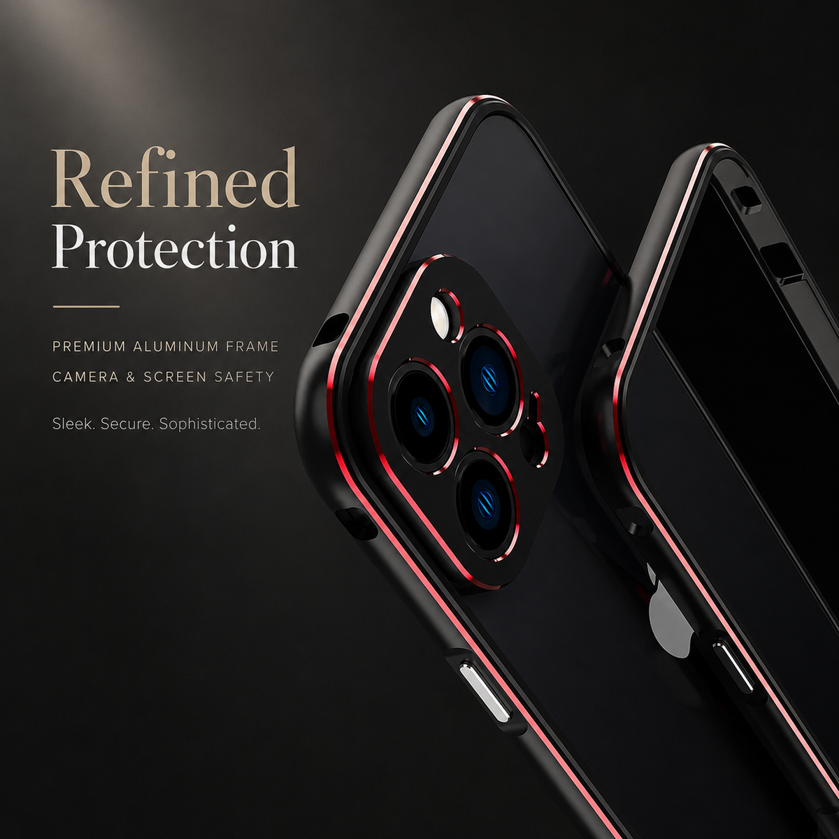 Premium iPhone Case MagSafe Compatible Aluminum Bumper Cover Metal Camera Guard Shockproof Slim Edge Frame Anti Scratch Protective Design
