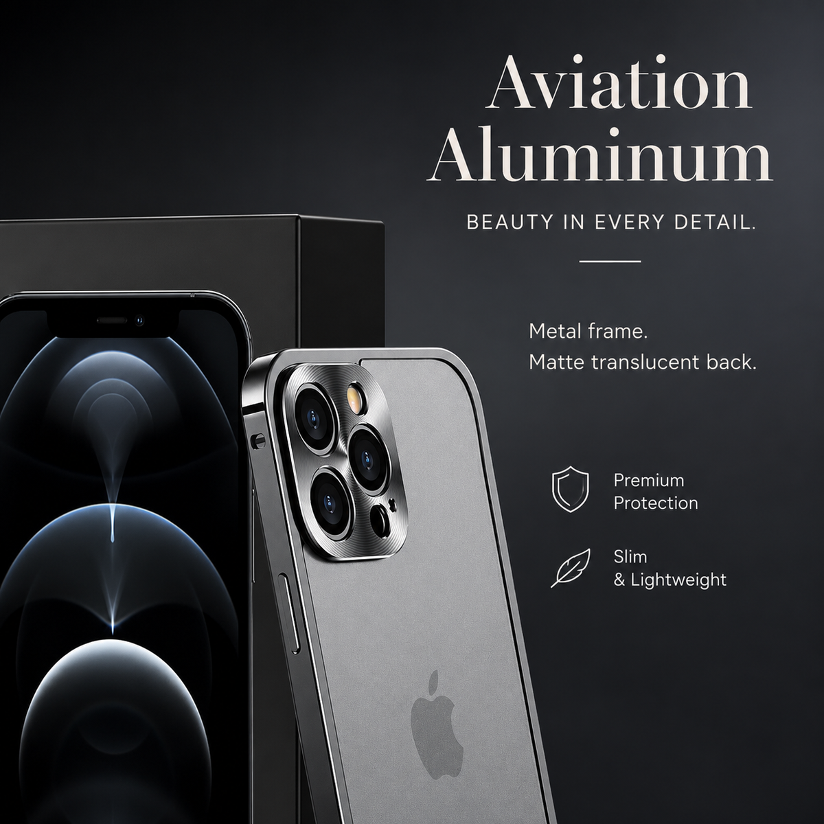 Premium iPhone Case MagSafe Compatible Aluminum Frame Cover Magnetic Edge Protection Camera Lens Guard Shockproof Slim Metal Full Coverage Design