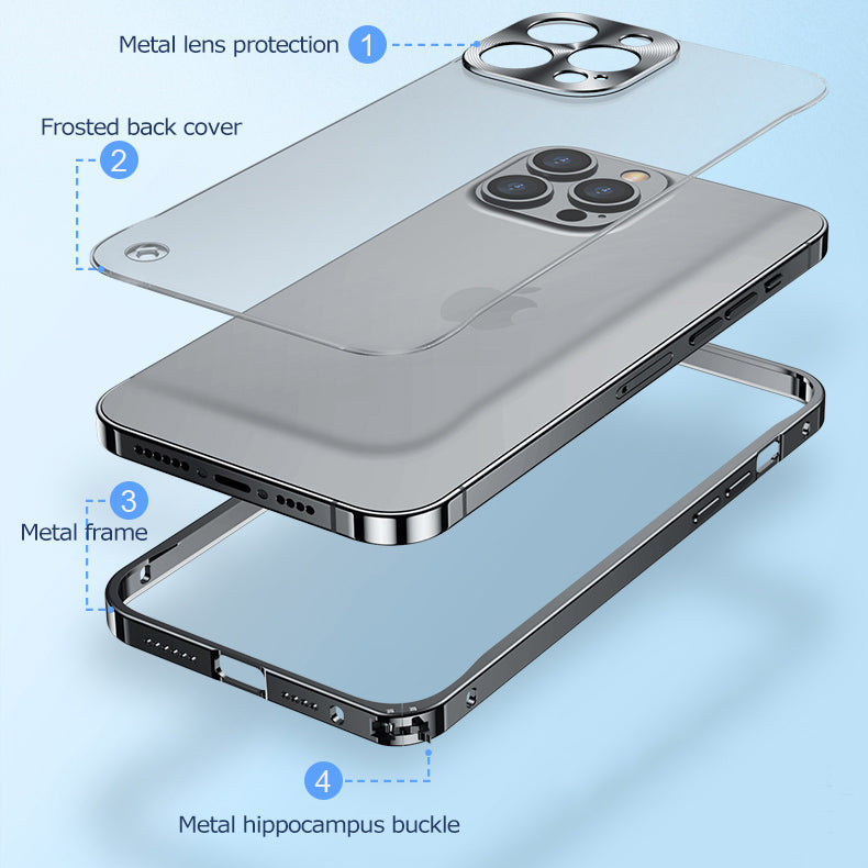 Premium iPhone Case MagSafe Compatible Aluminum Frame Magnetic Protective Cover Camera Lens Guard Shockproof Slim Metal Edge Full Protection Design