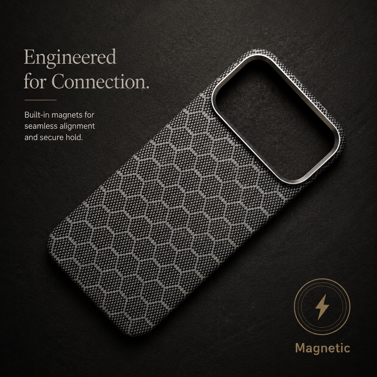 Premium iPhone Case MagSafe Compatible Aramid Carbon Fiber Cover Ultra Thin Magnetic Shockproof Anti Scratch Lightweight Slim Protective Design