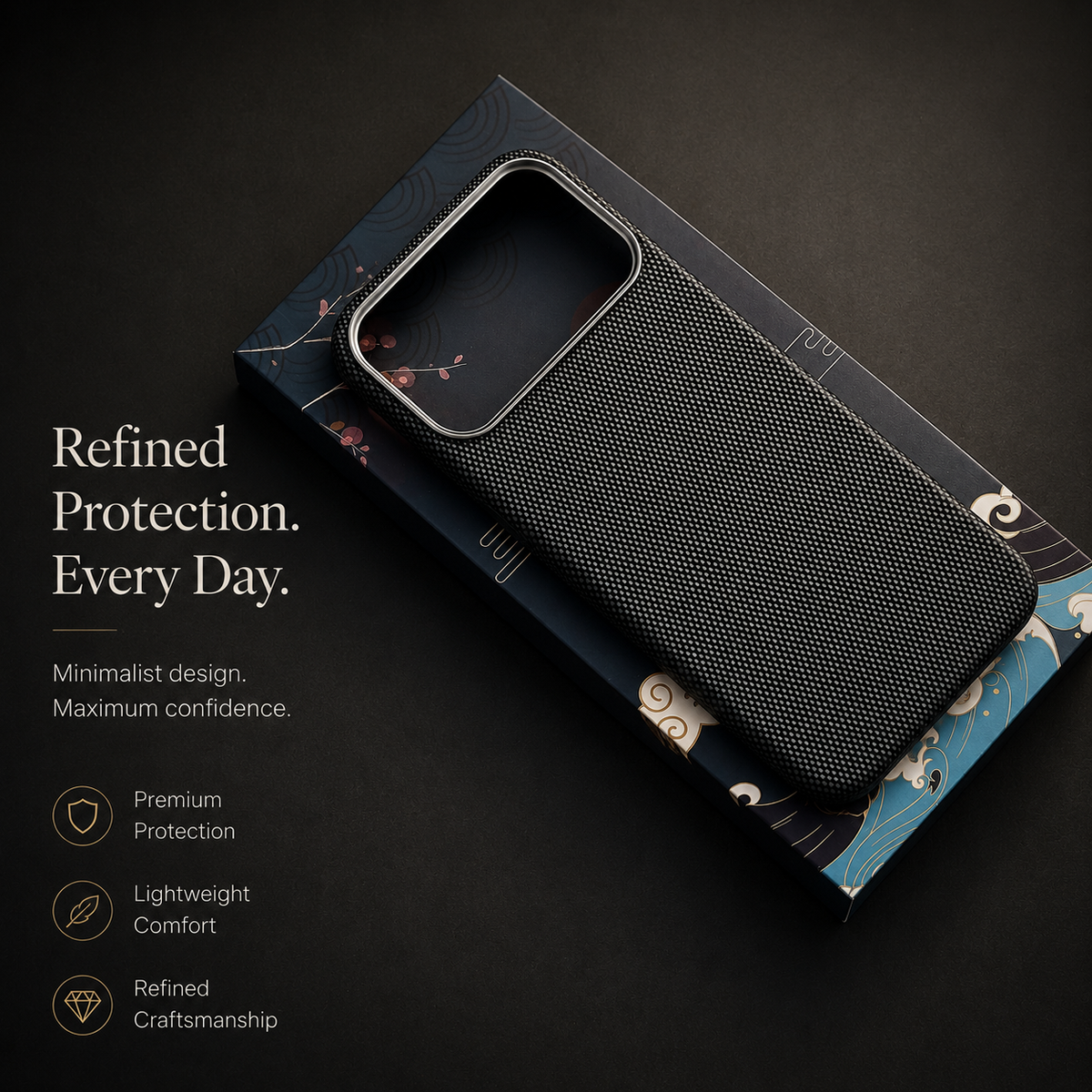 Premium iPhone Case MagSafe Compatible Aramid Carbon Fiber Cover Ultra Thin Magnetic Shockproof Anti Scratch Lightweight Slim Protective Design