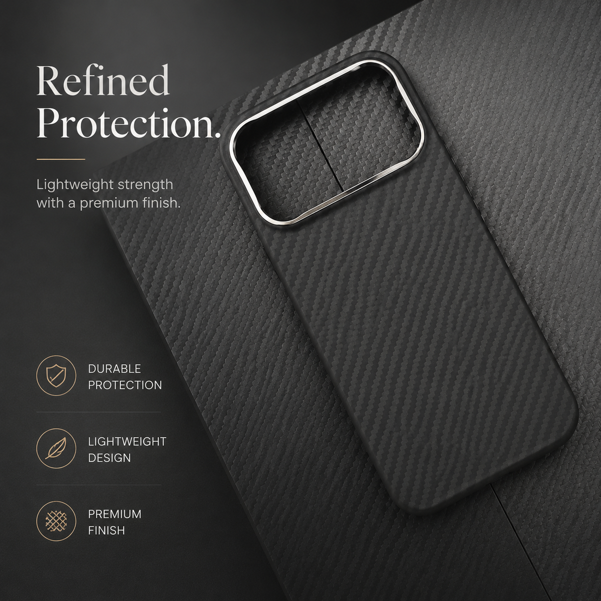 Premium iPhone Case MagSafe Compatible Aramid Carbon Fiber Ultra Thin Magnetic Protective Cover Shockproof Lightweight Slim Minimalist Design