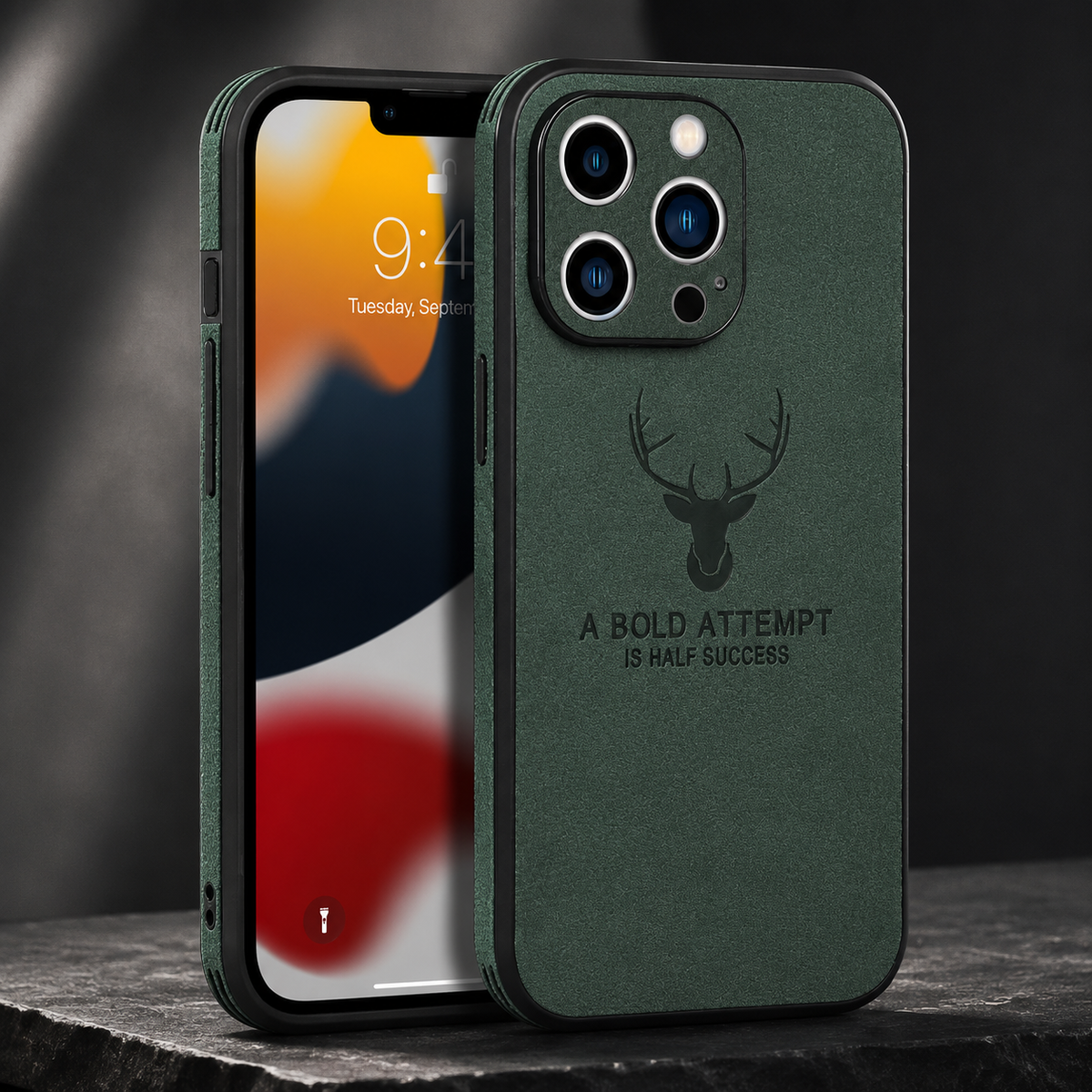 Premium iPhone Case MagSafe Compatible Canvas Texture Deer Pattern Magnetic Cover Shockproof Bumper Frame Camera Lens Guard Slim Full Coverage Design