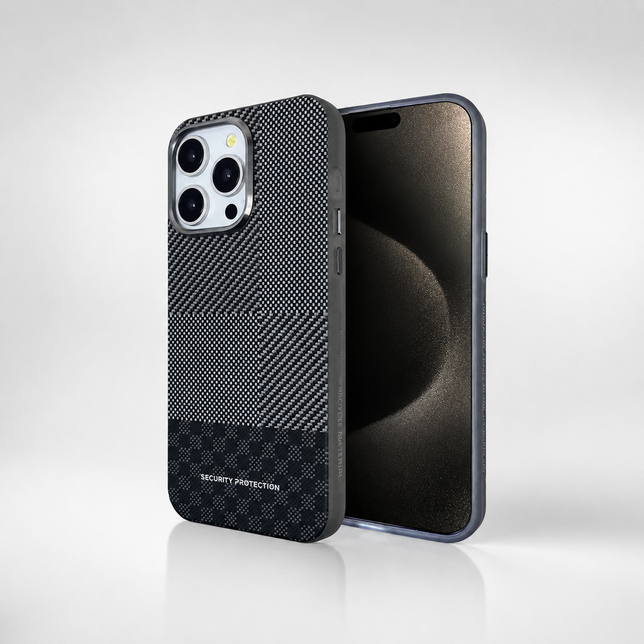 Premium iPhone Case MagSafe Compatible Carbon Fiber Cover Hybrid Shockproof Airbag Corners Metal Camera Guard Anti Fingerprint Slim Design