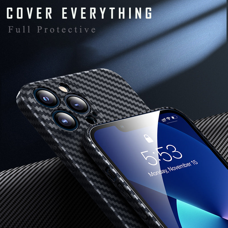 Premium iPhone Case MagSafe Compatible Carbon Fiber Matte PP Back Ultra Thin 0.2mm Lightweight Scratch Resistant Slim Minimal Cover