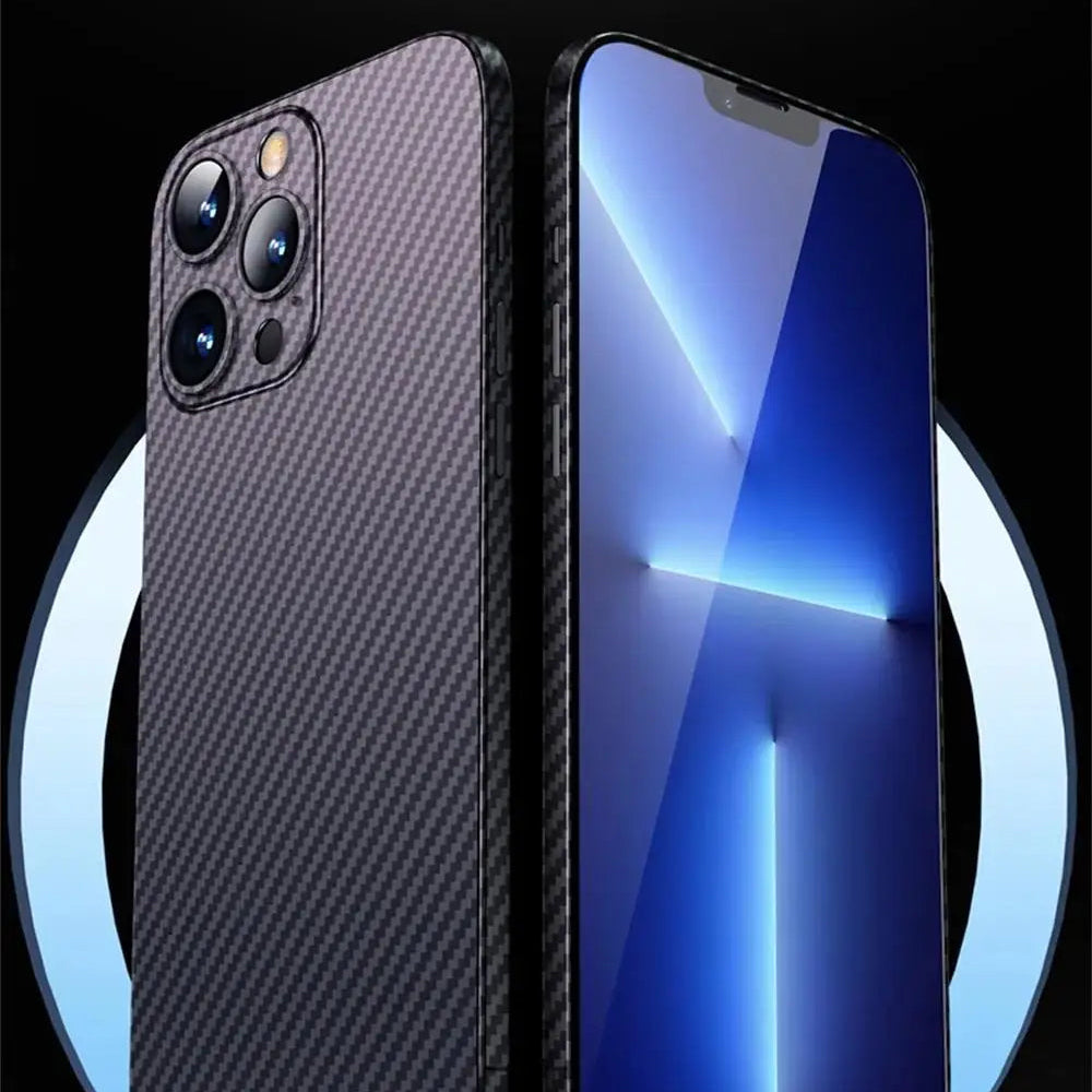 Premium iPhone Case MagSafe Compatible Carbon Fiber Matte PP Back Ultra Thin 0.2mm Lightweight Scratch Resistant Slim Minimal Cover