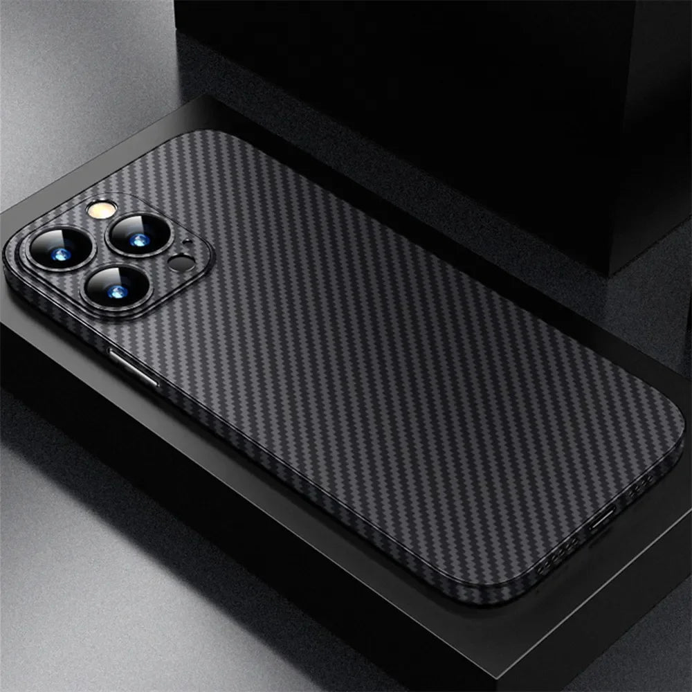 Premium iPhone Case MagSafe Compatible Carbon Fiber Matte PP Back Ultra Thin 0.2mm Lightweight Scratch Resistant Slim Minimal Cover