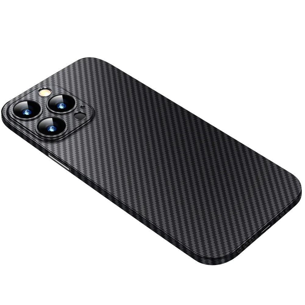 Premium iPhone Case MagSafe Compatible Carbon Fiber Matte PP Back Ultra Thin 0.2mm Lightweight Scratch Resistant Slim Minimal Cover