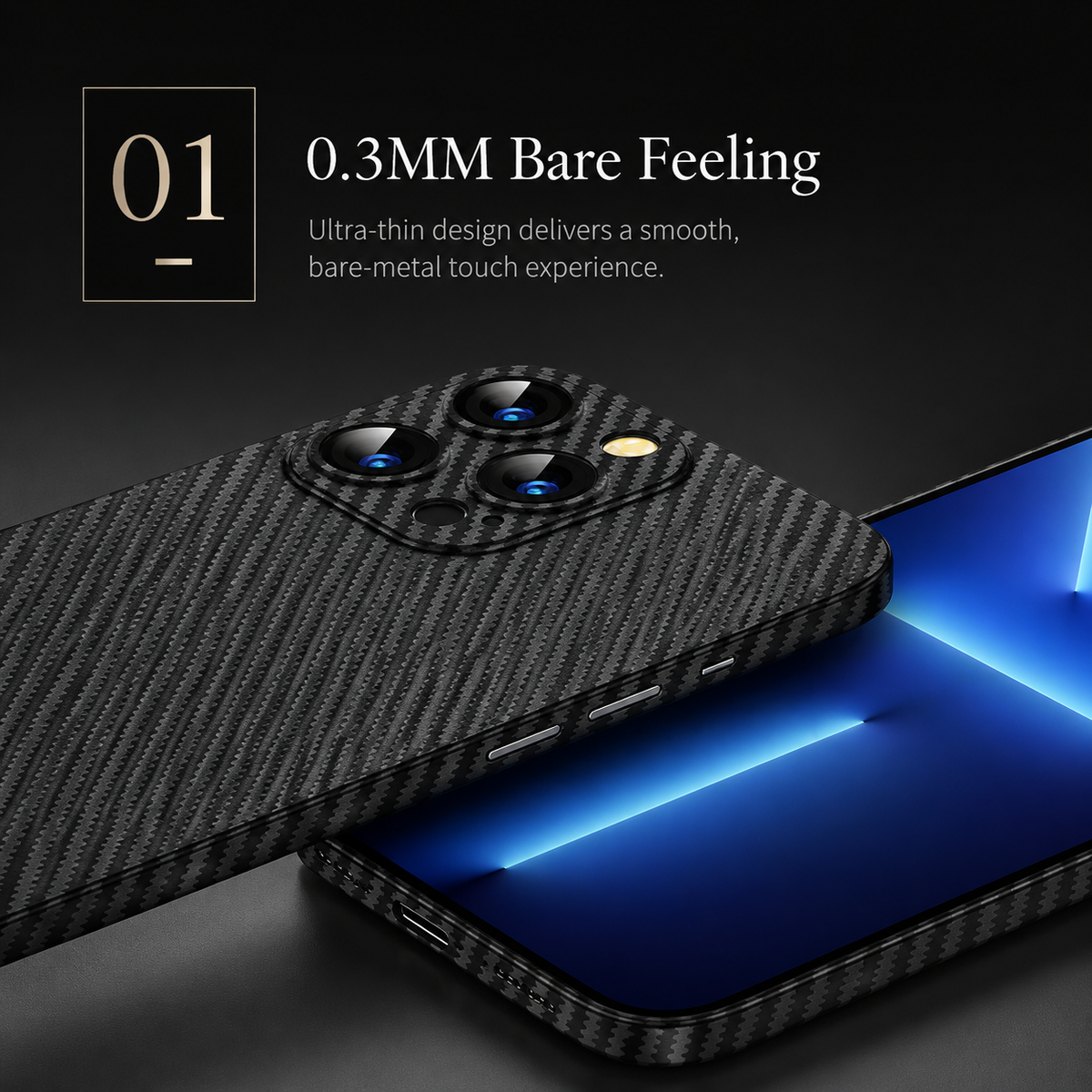 Premium iPhone Case MagSafe Compatible Carbon Fiber PP Matte Cover Ultra Thin 0.2mm Lightweight Scratch Resistant Slim Minimal Protective Design