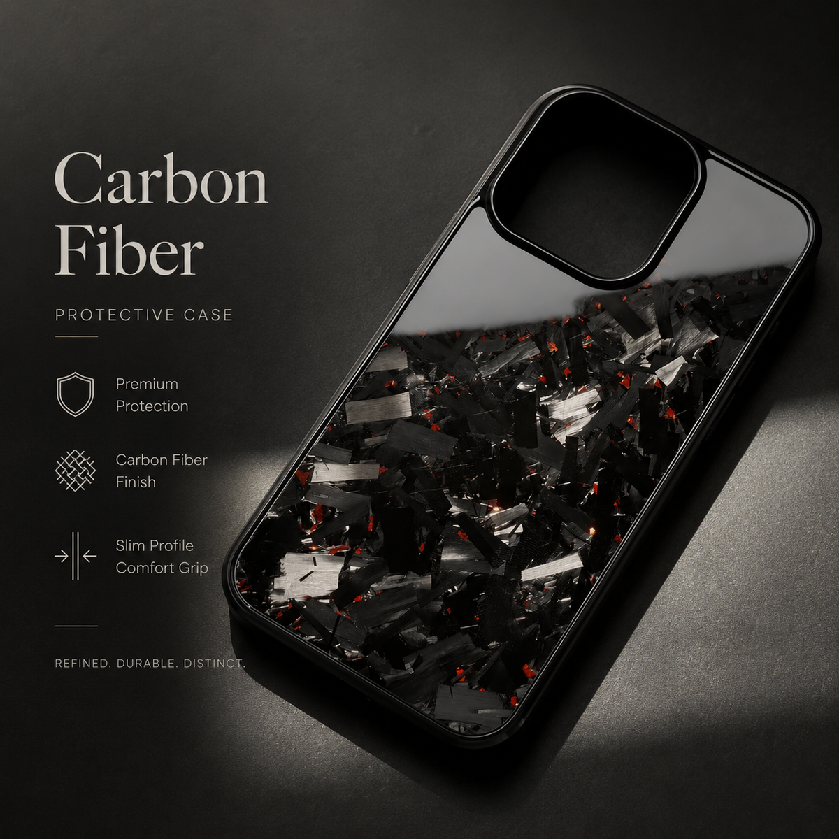 Premium iPhone Case MagSafe Compatible Forged Carbon Fiber Cover TPU Hybrid Full Coverage Magnetic Shockproof Anti Scratch Non Slip Slim Lightweight Protective Design