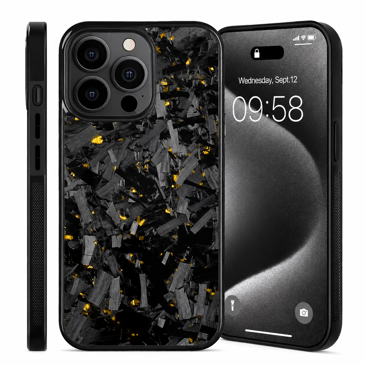 Premium iPhone Case MagSafe Compatible Forged Carbon Fiber Cover TPU Hybrid Full Coverage Magnetic Shockproof Anti Scratch Non Slip Slim Lightweight Protective Design