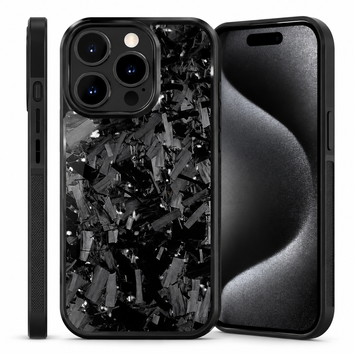 Premium iPhone Case MagSafe Compatible Forged Carbon Fiber Cover TPU Hybrid Full Coverage Magnetic Shockproof Anti Scratch Non Slip Slim Lightweight Protective Design