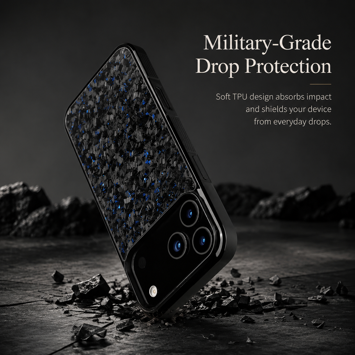 Premium iPhone Case MagSafe Compatible Forged Carbon Fiber TPU Hybrid Cover Shockproof Full Coverage Anti Scratch Non Slip Protective Design