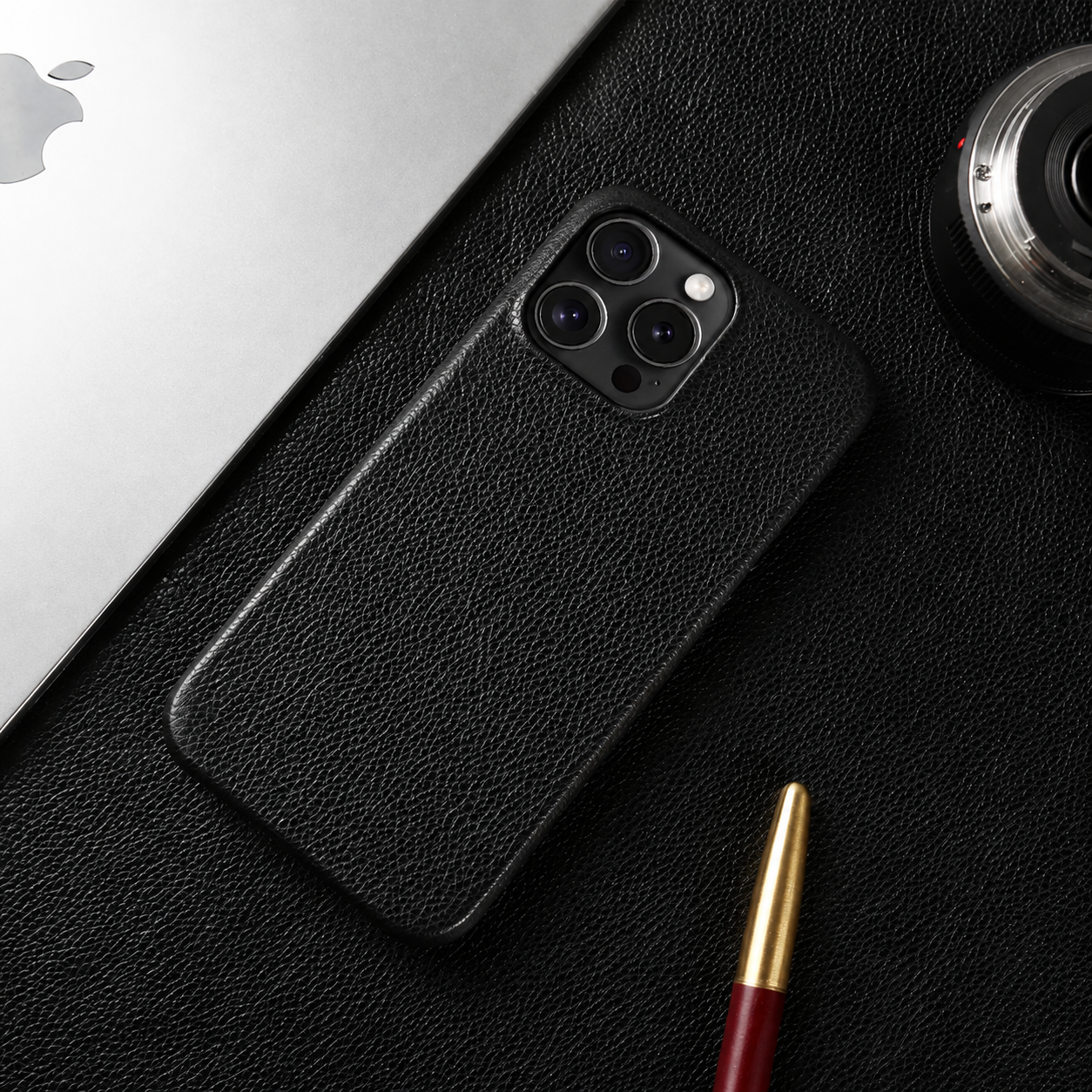 Premium iPhone Case MagSafe Compatible Genuine Leather Strap Cover Slim Protective Shockproof Camera Lens Protection Carry Strap Luxury Design