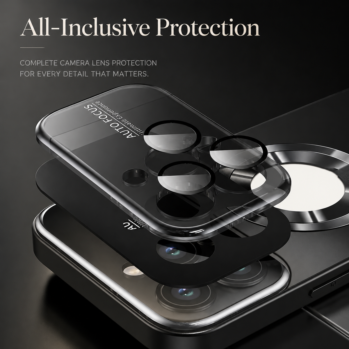 Premium iPhone Case MagSafe Compatible Glass Back Cover Magnetic Shockproof Protective Camera Lens Guard Anti Fingerprint Clear Slim Design