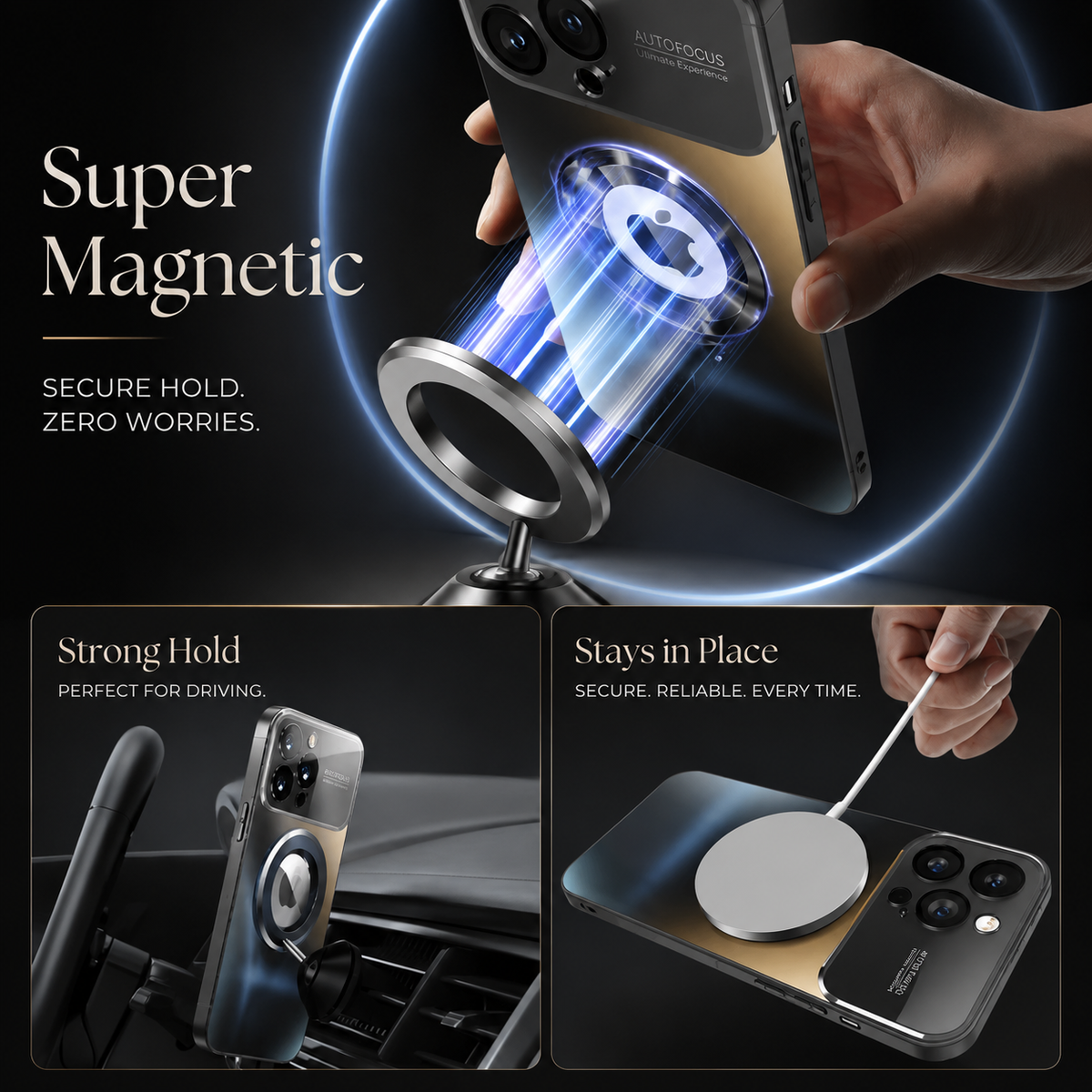 Premium iPhone Case MagSafe Compatible Glass Back Cover Magnetic Shockproof Protective Camera Lens Guard Anti Fingerprint Clear Slim Design