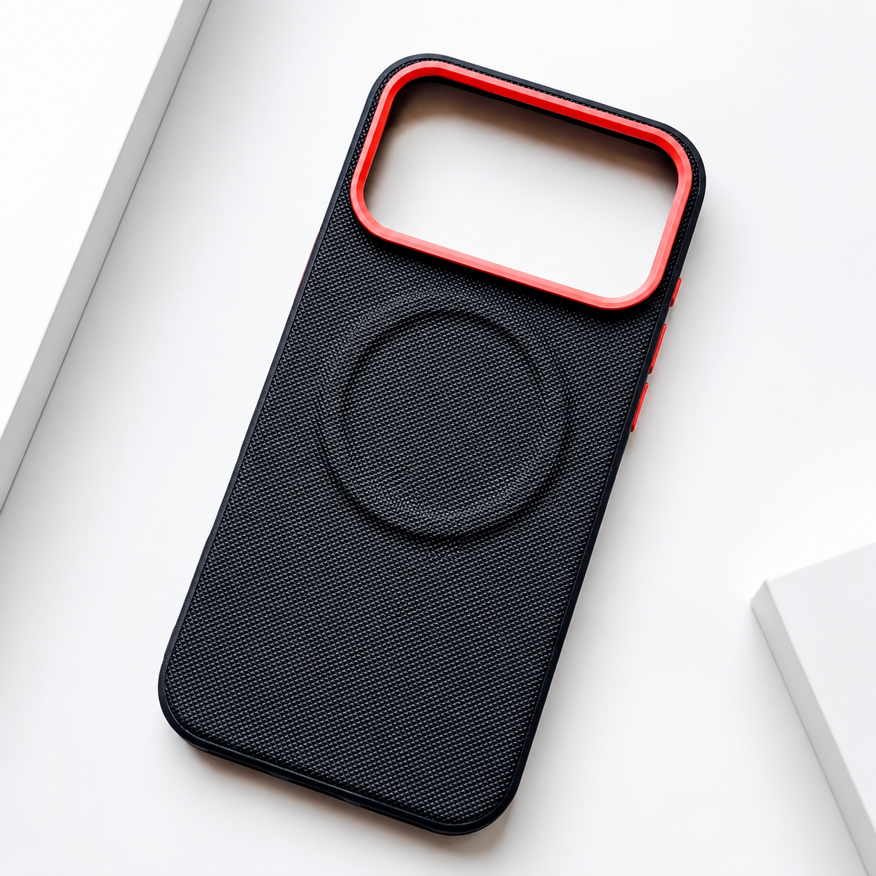 Premium iPhone Case MagSafe Compatible Leather Cover Shockproof PC TPU Hybrid Diamond Texture Camera Protection Non Slip Slim Full Coverage Design