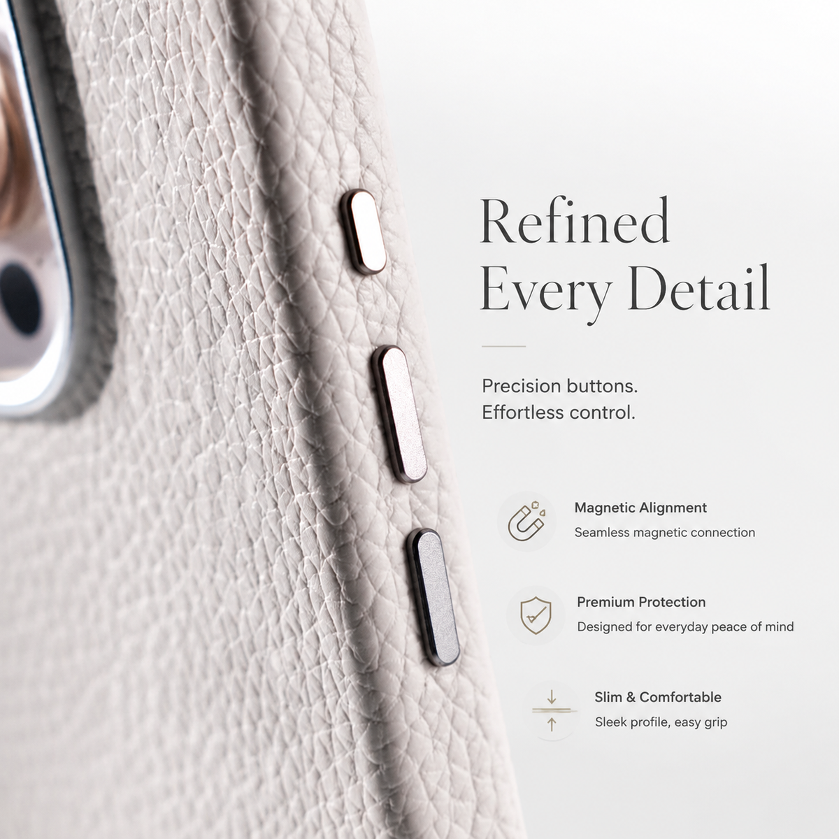 Premium iPhone Case MagSafe Compatible Leather Protective Cover Camera Lens Protection Shockproof Anti Scratch Business Slim Full Coverage