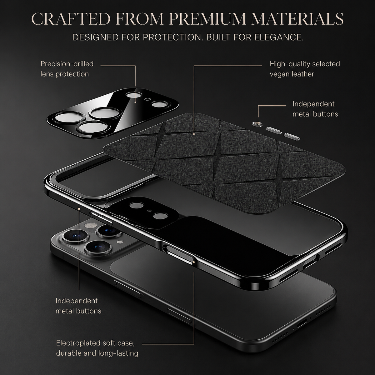 Premium iPhone Case MagSafe Compatible Leather Protective Cover Shockproof Bumper Camera Lens Protection Anti Scratch Tough Slim Full Coverage