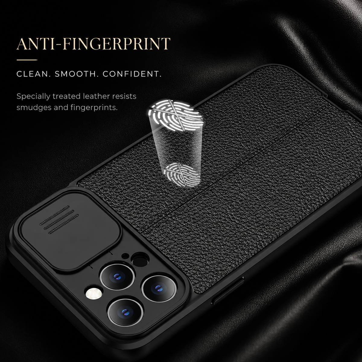 Premium iPhone Case MagSafe Compatible Leather Texture Sliding Camera Cover Magnetic Cover Shockproof Protective Lens Guard Slim Design
