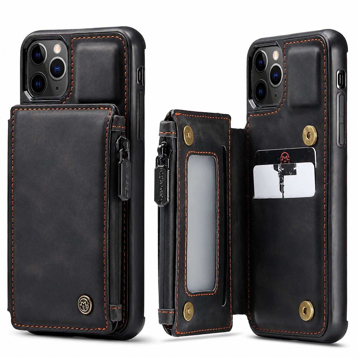 Premium iPhone Case MagSafe Compatible Leather Wallet Cover Card Holder Stand Magnetic Shockproof Protective Camera Lens Protection Slim Design