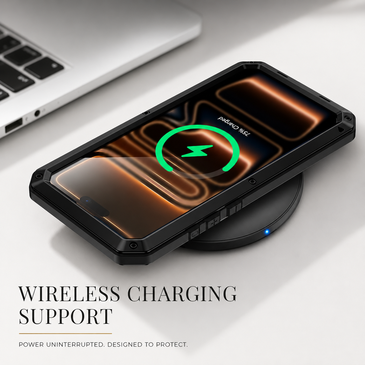 Premium iPhone Case MagSafe Compatible Magnetic Aluminum Armor Frame Cover Heavy Duty Shockproof Built In Glass Screen Protector Camera Lens Guard