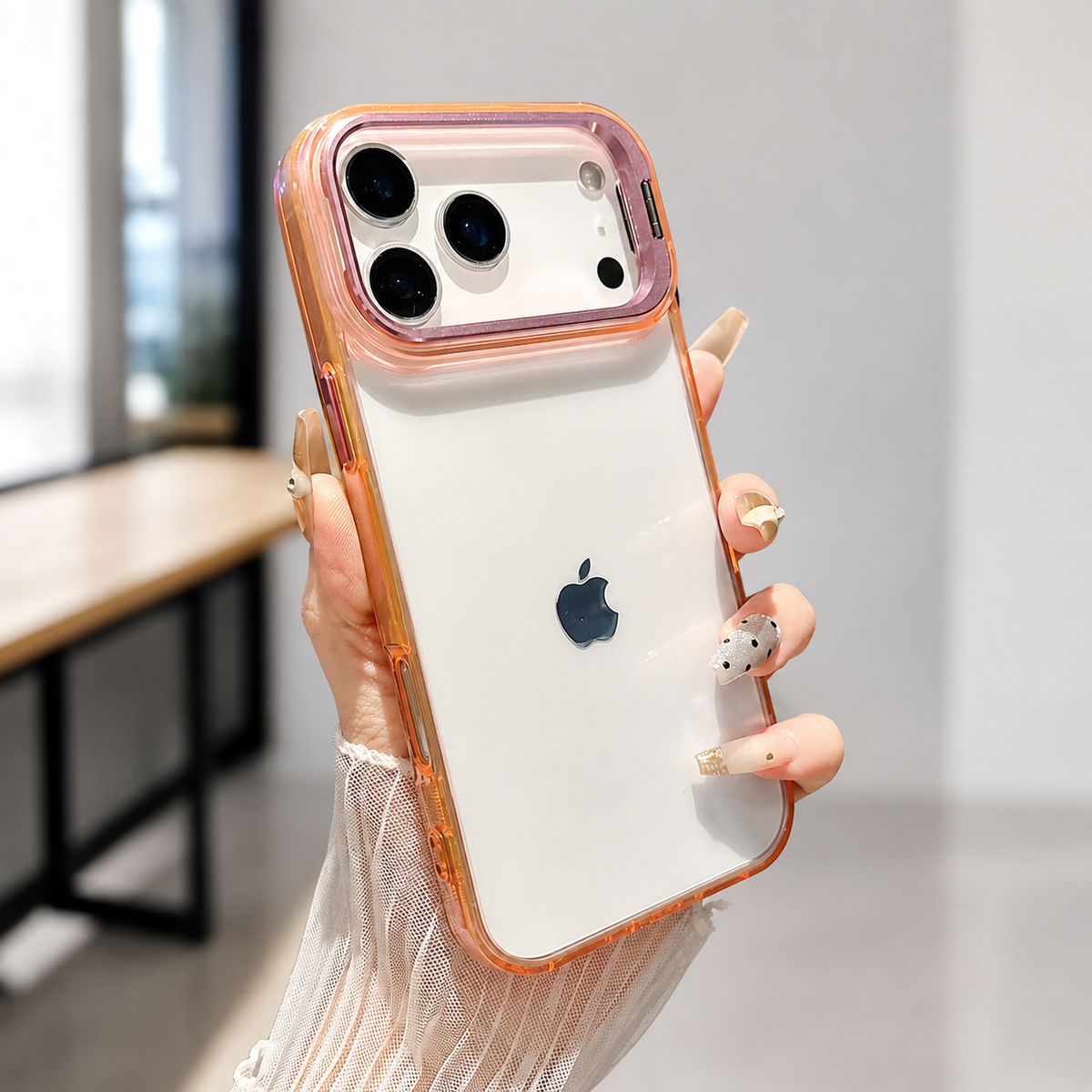Premium iPhone Case MagSafe Compatible Magnetic Clear Protective Cover Camera Lens Stand Shockproof PC TPU Bumper Slim Full Coverage Design