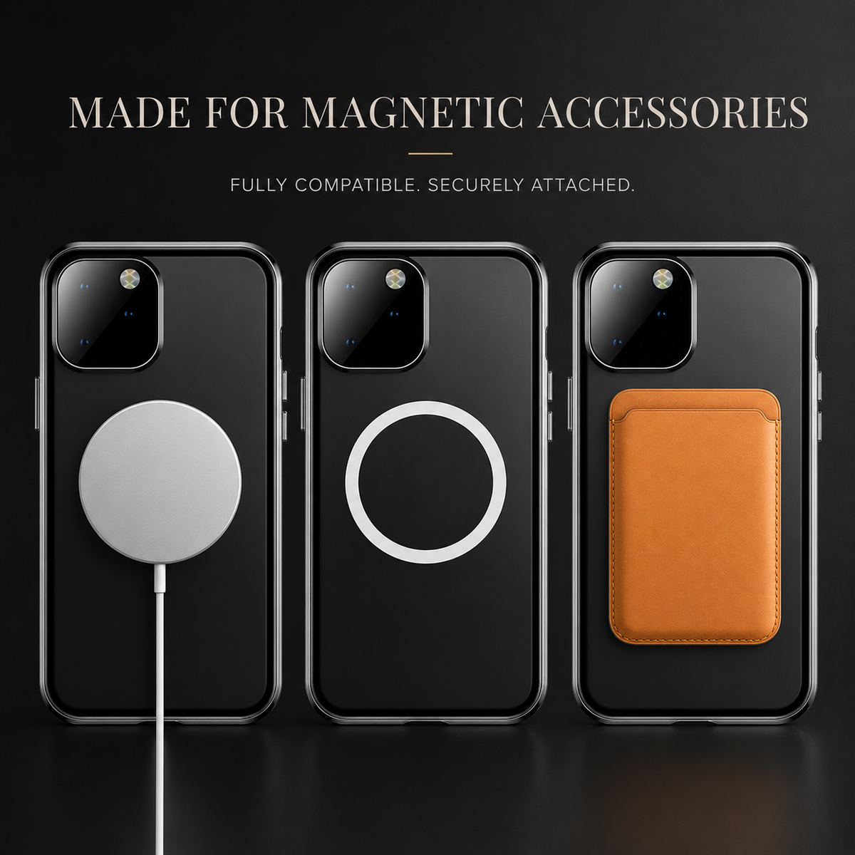 Premium iPhone Case MagSafe Compatible Magnetic Cover Double Sided Tempered Glass Metal Frame Sealed 360 Full Body Shockproof Camera Lens Protection Slim Design