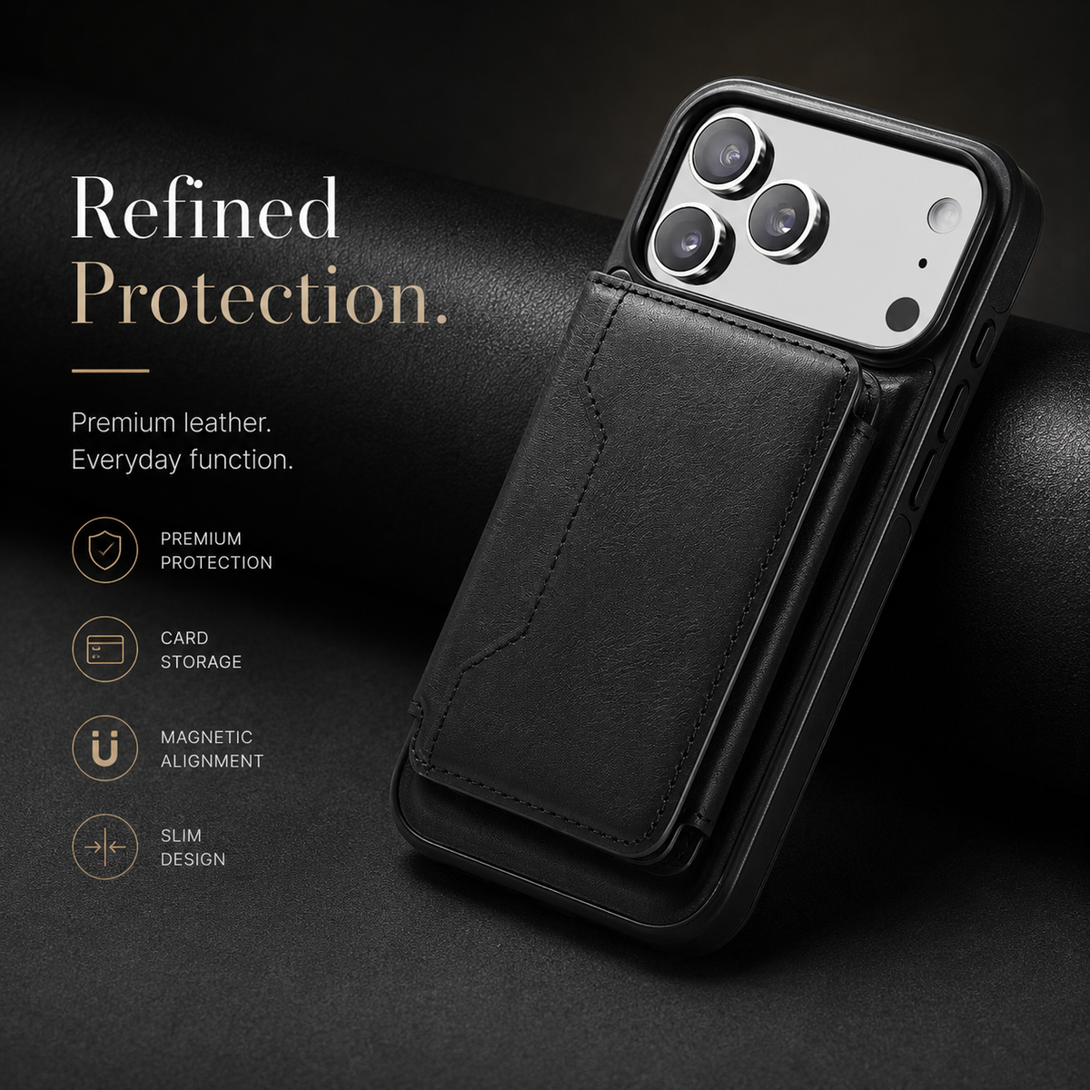 Premium iPhone Case MagSafe Compatible Magnetic Detachable Leather Wallet Cover Card Holder Shockproof Protective Cover Anti Scratch Slim Full Coverage