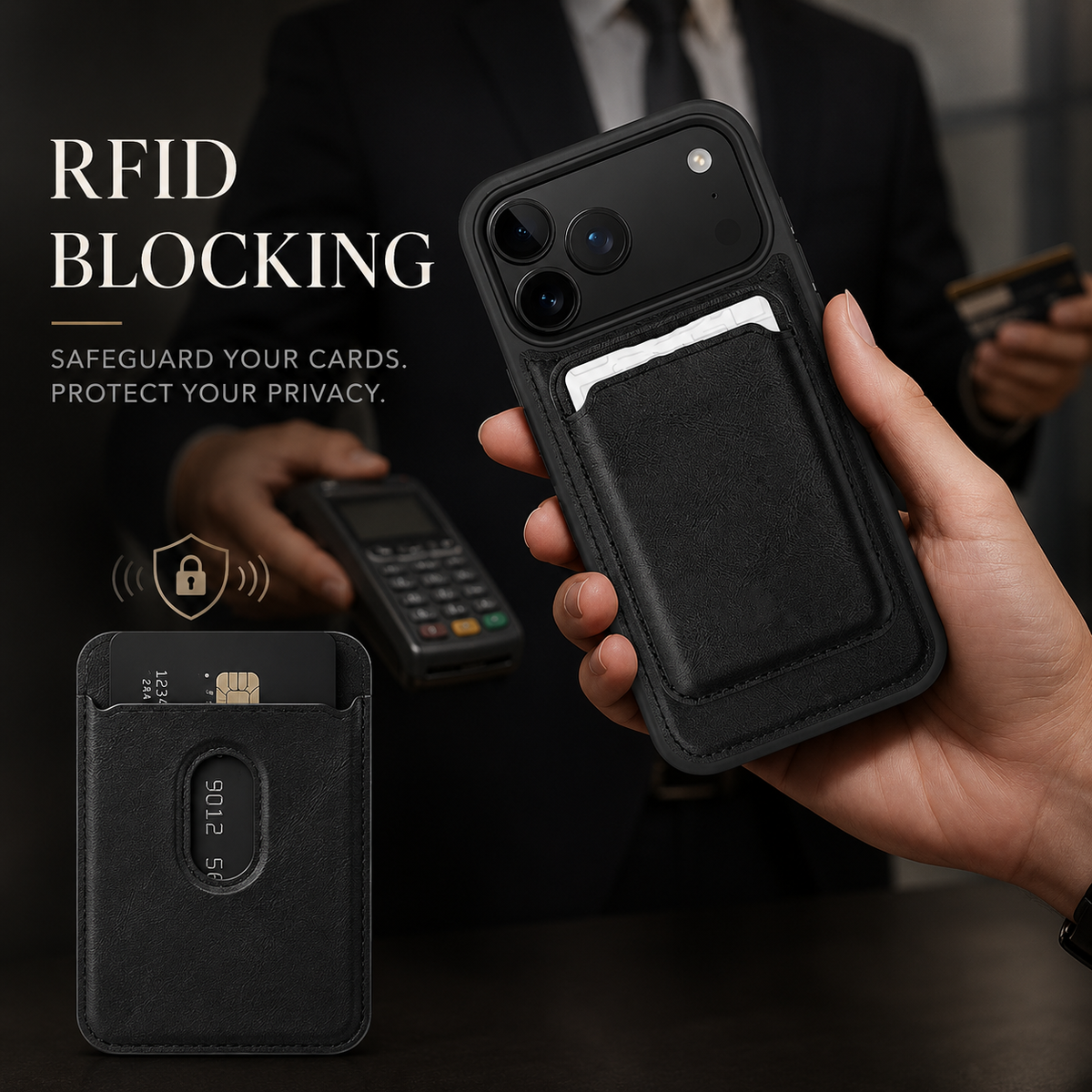Premium iPhone Case MagSafe Compatible Magnetic Leather Wallet Cover RFID Blocking Card Holder Shockproof Protective Cover Anti Scratch Full Coverage