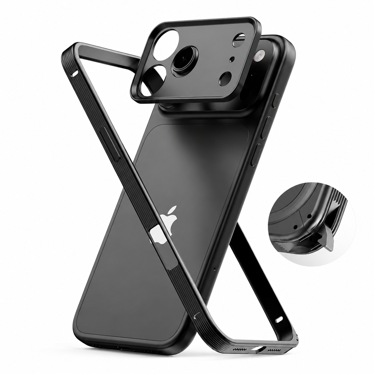 Premium iPhone Case MagSafe Compatible Magnetic Metal Frame Cover Heat Dissipation Design Shockproof Protective Camera Lens Guard Anti Slip Grip Slim Structure