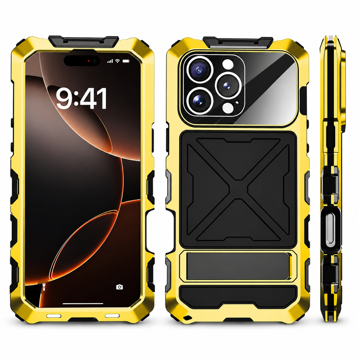 Premium iPhone Case MagSafe Compatible Magnetic Protective Cover 360 Metal Lock Frame Dual Tempered Glass Shockproof Camera Lens Guard Full Body Ultra Thin Design