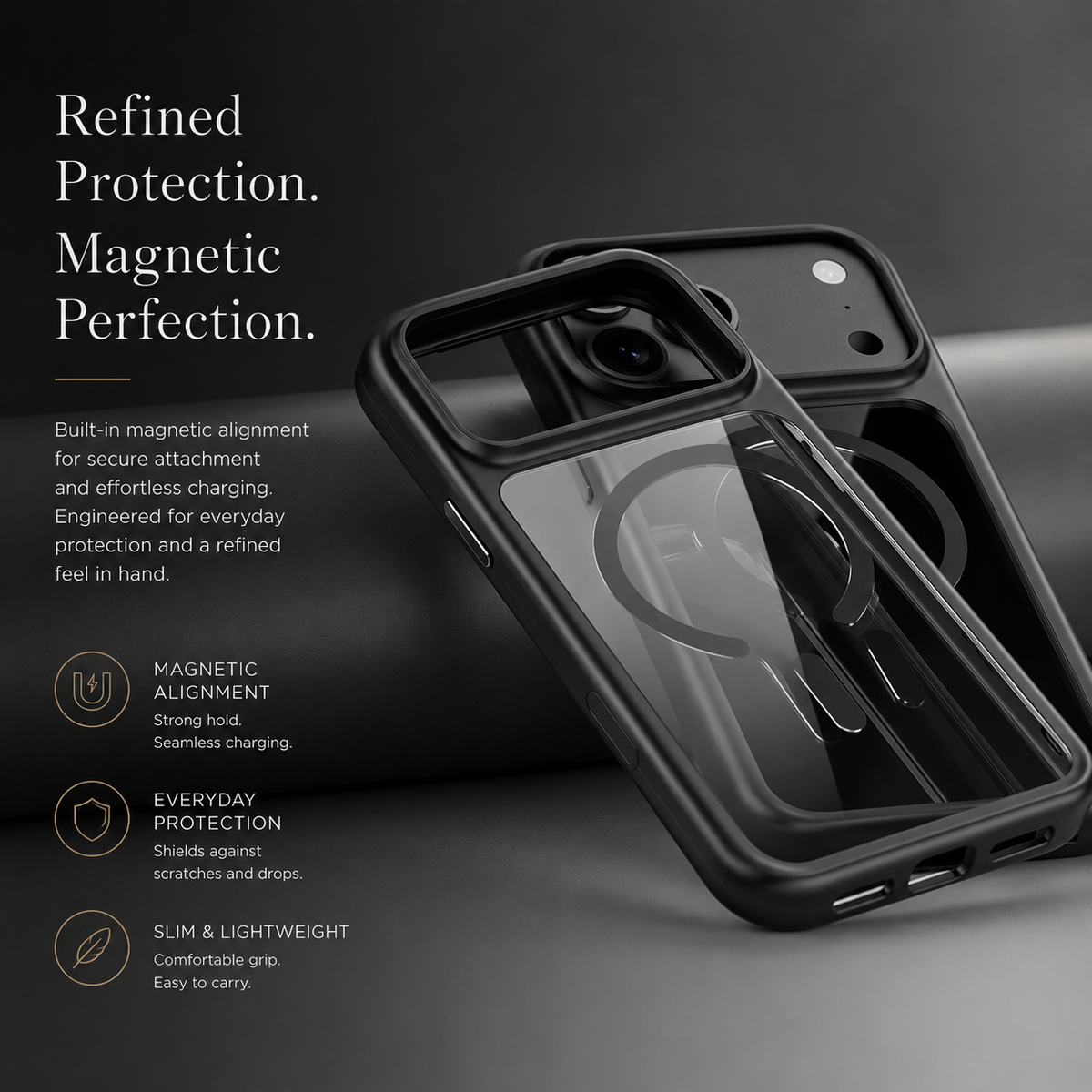 Premium iPhone Case MagSafe Compatible Magnetic TPU PC Shockproof Cover Camera Button Camera Protection Anti Fingerprint Matte Slim Full Coverage